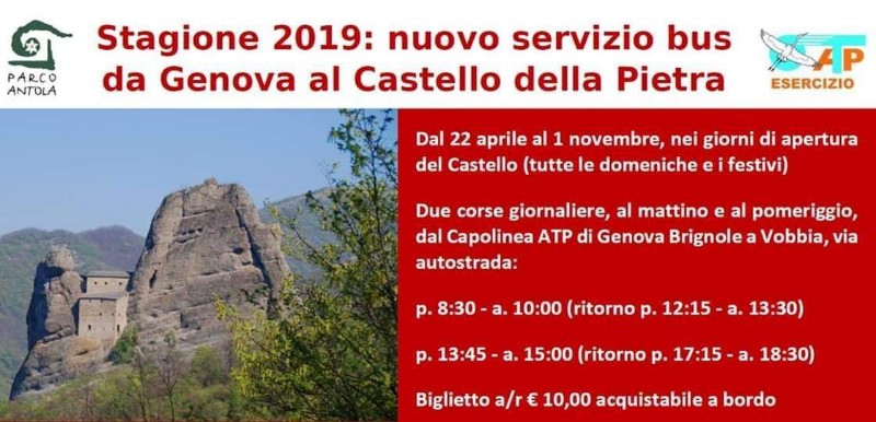 Da Genova Brignole al Castello della Pietra di Vobbia: servizio speciale di trasporto in collaborazione tra ATP e il Parco dell’Antola