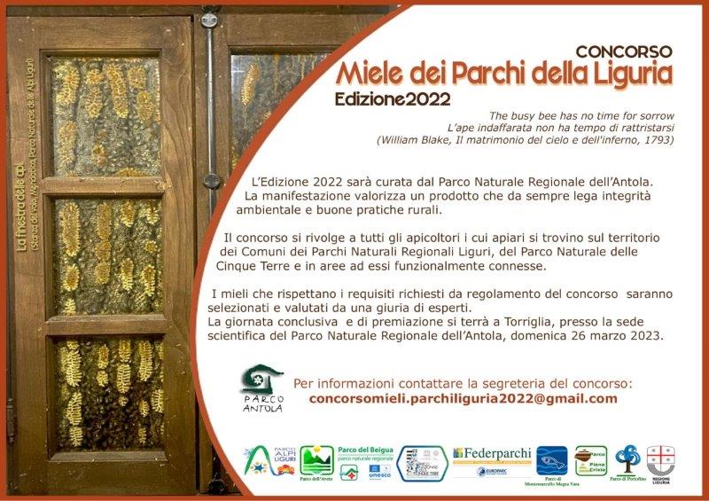 Concorso Mieli dei Parchi della Liguria 2022: grande adesione degli apicoltori!